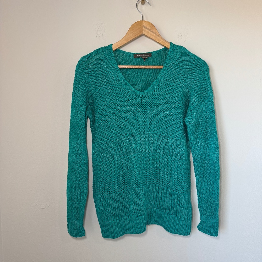Tommy Bahama Sweater Women's SM Green Open Knit Resort Coverup Beach